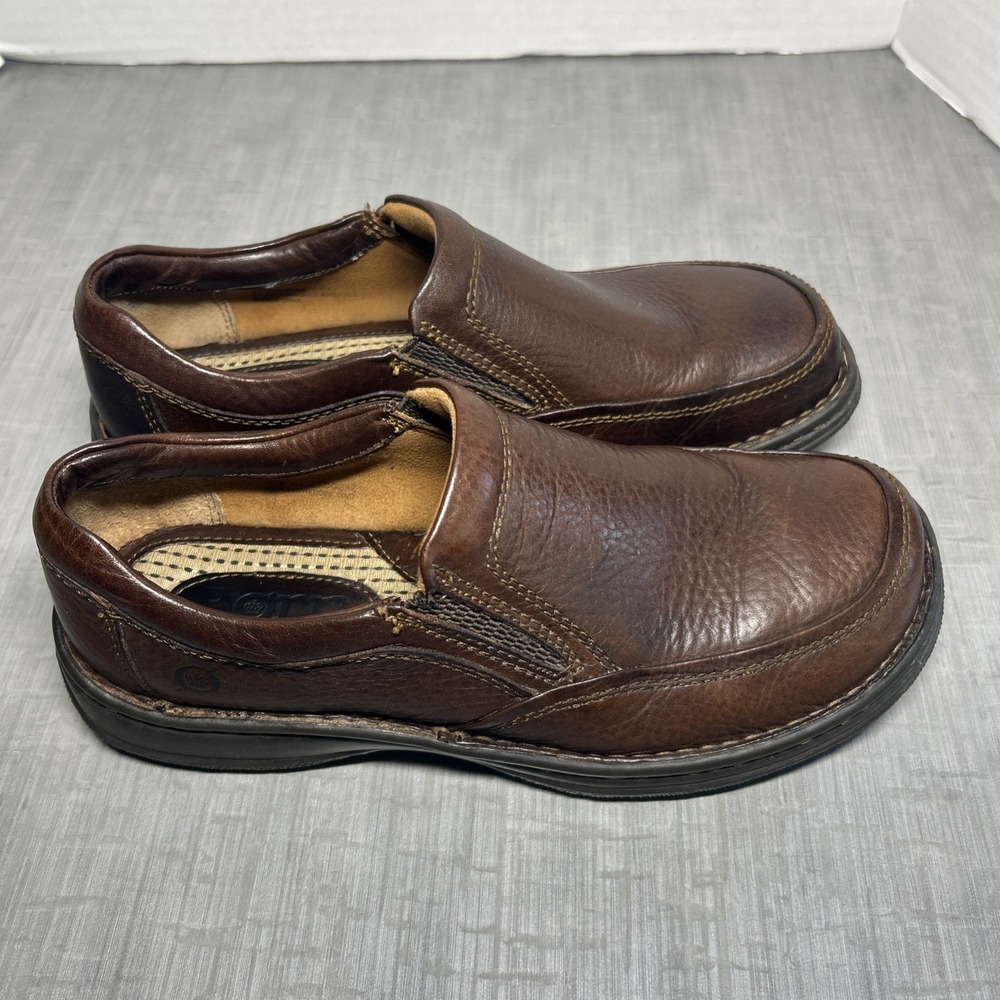 Born Shoes Mens Size 8 / 41 Brown Slip On Loafers Casual Comfort Leather